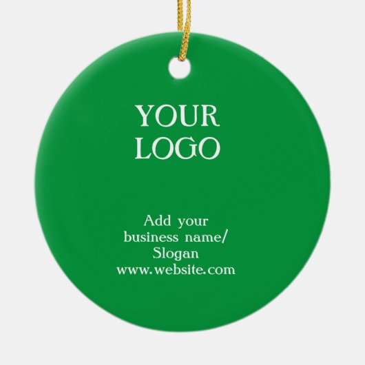 Eenvoudige elegante aangepaste logo hier voor bedr keramisch ornament (Voorkant)