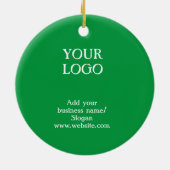 Eenvoudige elegante aangepaste logo hier voor bedr keramisch ornament (Achterkant)