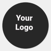 Eenvoudige elegante aangepaste logo hier voor bedr ronde sticker (Voorkant)