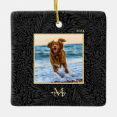 Eenvoudige Elegante Aangepaste Naam van het huisdi Keramisch Ornament (Voorkant)