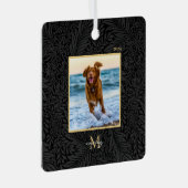 Eenvoudige Elegante Aangepaste Naam van het huisdi Metalen Ornament (Voorkant Rechts)