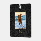 Eenvoudige Elegante Aangepaste Naam van het huisdi Metalen Ornament (Voorkant links)