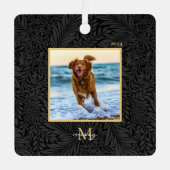 Eenvoudige Elegante Aangepaste Naam van het huisdi Metalen Ornament (Voorkant)