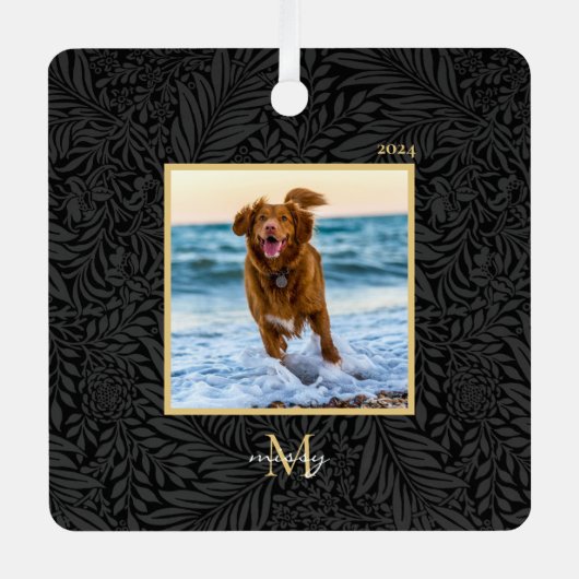 Eenvoudige Elegante Aangepaste Naam van het huisdi Metalen Ornament (Voorkant)