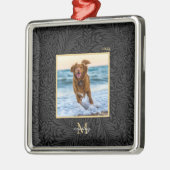 Eenvoudige Elegante Aangepaste Naam van het huisdi Metalen Ornament (Links)