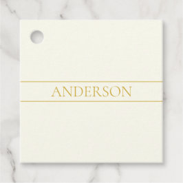 Eenvoudige Elegante Aanpasbare Tekst | Goud Wit Bedankjes Labels