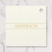 Eenvoudige Elegante Aanpasbare Tekst | Goud Wit Bedankjes Labels (Achterkant)