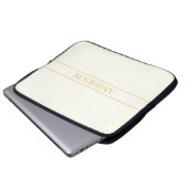 Eenvoudige Elegante Aanpasbare Tekst | Goud Wit Laptop Sleeve (Voorkant onderkant)