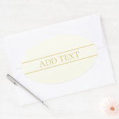 Eenvoudige Elegante Aanpasbare Tekst | Goud Wit Ovale Sticker (Envelop)