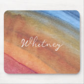 Eenvoudige Elegante Abstracte Bruine Blauwe Rode A Muismat (Voorkant)