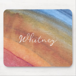 Eenvoudige Elegante Abstracte Bruine Blauwe Rode A Muismat