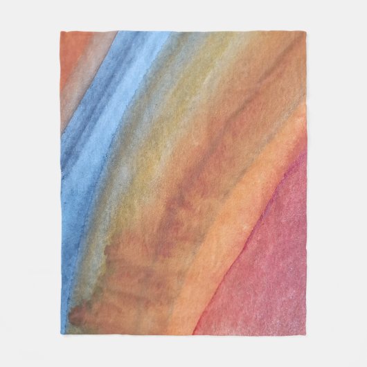 Eenvoudige Elegante Abstracte Bruine Blauwe Rode W Fleece Deken (Voorkant)