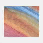 Eenvoudige Elegante Abstracte Bruine Blauwe Rode W Fleece Deken (Voorkant (Horizontaal))