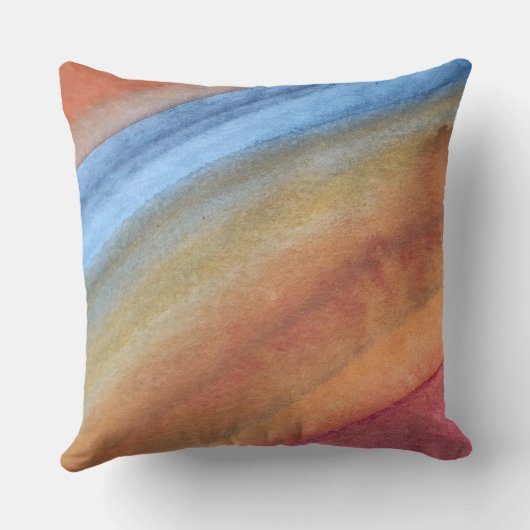 Eenvoudige Elegante Abstracte Bruine Blauwe Rode W Kussen (Achterkant)