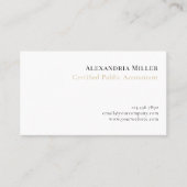 Eenvoudige elegante accountant visitekaartje (Voorkant)