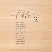 Eenvoudige Elegante Acryl Trouwstoel Grafiek Kaart Acryl Uitnodigingen (Voorkant)