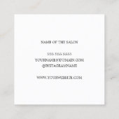 Eenvoudige, elegante afdrukbare Kraft Black Hair S Vierkante Visitekaartje (Achterkant)