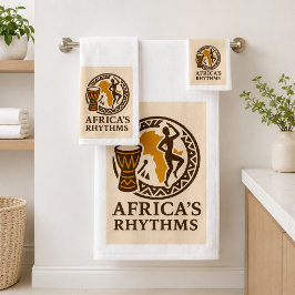 Eenvoudige Elegante Afrikaanse Stam Drum Dans Hand Bad Handdoek