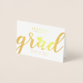Eenvoudige Elegante Afstudeerkaart met Gouden Foli Folie Kaarten (Voorkant)
