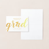 Eenvoudige Elegante Afstudeerkaart met Gouden Foli Folie Kaarten (Display)