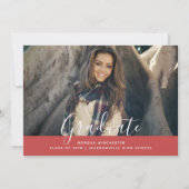 Eenvoudige elegante Afstuderen aankondiging | Rood (Voorkant)