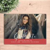 Eenvoudige elegante Afstuderen aankondiging | Rood