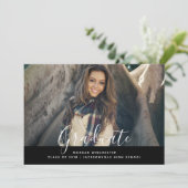 Eenvoudige elegante Afstuderen aankondiging | Zwar (Staand voorkant)