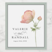 Eenvoudige Elegante Aquarel Botanische Trouw Wijn Etiket (Enkel label)