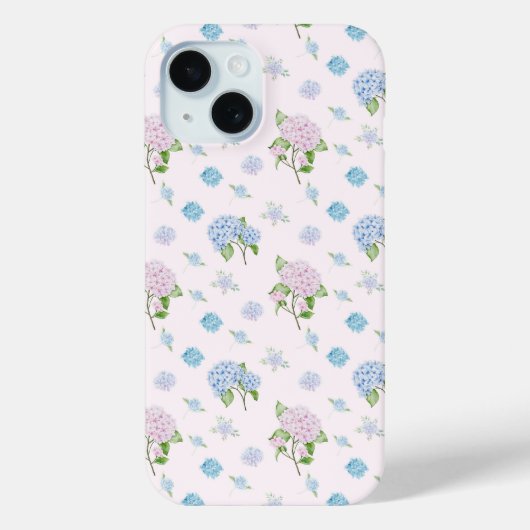Eenvoudige Elegante Aquarel Hydrangea Bloemen Case-Mate iPhone Case (Achterkant)