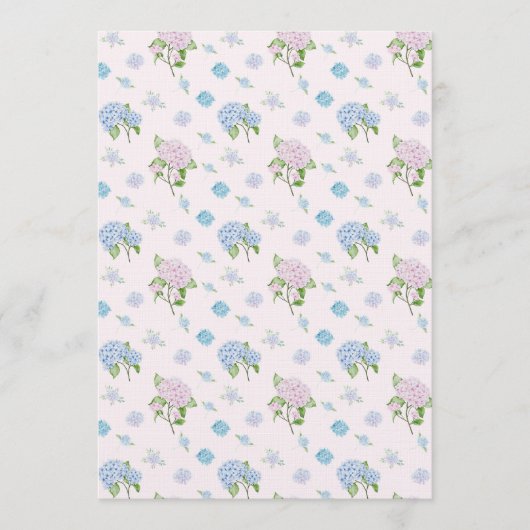 Eenvoudige Elegante Aquarel Hydrangea Bloemen Kaart (Voorkant)