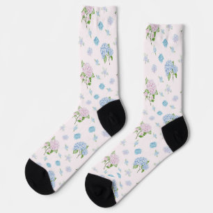 Eenvoudige Elegante Aquarel Hydrangea Bloemen Sokken