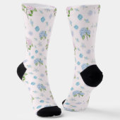 Eenvoudige Elegante Aquarel Hydrangea Bloemen Sokken (Gebogen)