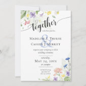 Eenvoudige Elegante Aquarel Wilde Bloemen Boho Bru Kaart (Voorkant)