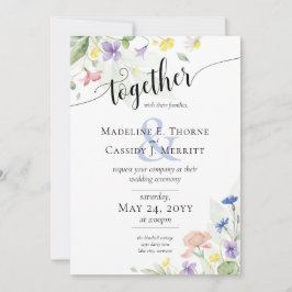 Eenvoudige Elegante Aquarel Wilde Bloemen Boho Bru Kaart