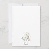 Eenvoudige Elegante Aquarel Wilde Bloemen Boho Bru Kaart (Achterkant)