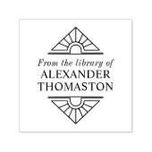 Eenvoudige Elegante Art Deco #1 Bibliotheek Boekna Zelfinktende Stempel (Design)