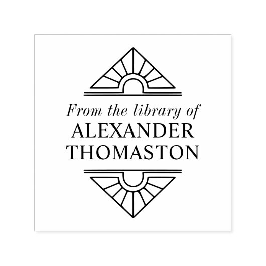 Eenvoudige Elegante Art Deco #1 Bibliotheek Boekna Zelfinktende Stempel (Design)