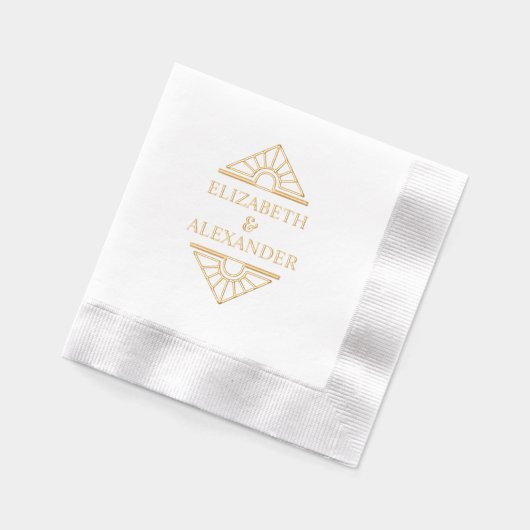 Eenvoudige elegante art deco # 1 bruiloft paar naa folie servetten (Links)