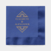 Eenvoudige elegante art deco # 1 bruiloft paar naa folie servetten (Voorkant)