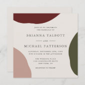 Eenvoudige Elegante Artistieke Abstracte Fall Wedd Kaart (Voorkant / Achterkant)