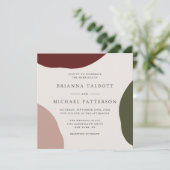 Eenvoudige Elegante Artistieke Abstracte Fall Wedd Kaart (Staand voorkant)