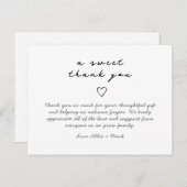 Eenvoudige elegante baby bedankkaart briefkaart (Voorkant / Achterkant)