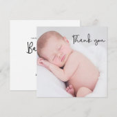 Eenvoudige Elegante Baby foto aangepaste doop Bedankkaart (Voorkant / Achterkant)