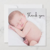 Eenvoudige Elegante Baby foto aangepaste doop Bedankkaart (Voorkant)