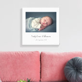 Eenvoudige Elegante Baby Foto Script Naam Canvas P Afdruk (Insitu (Woonkamer))