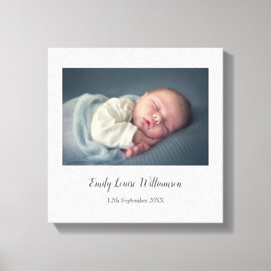 Eenvoudige Elegante Baby Foto Script Naam Canvas P Afdruk (Voorkant)