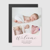 Eenvoudige Elegante Baby Meisje Foto Aankondiging  (Voorkant / Achterkant)