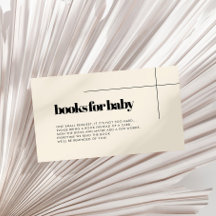 Eenvoudige elegante baby shower boek aanvraagkaart