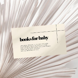 Eenvoudige elegante baby shower boek aanvraagkaart informatiekaartje