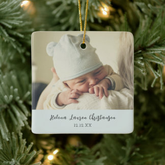 Eenvoudige & elegante Baby's Eerste Verjaardag Ker Keramisch Ornament
